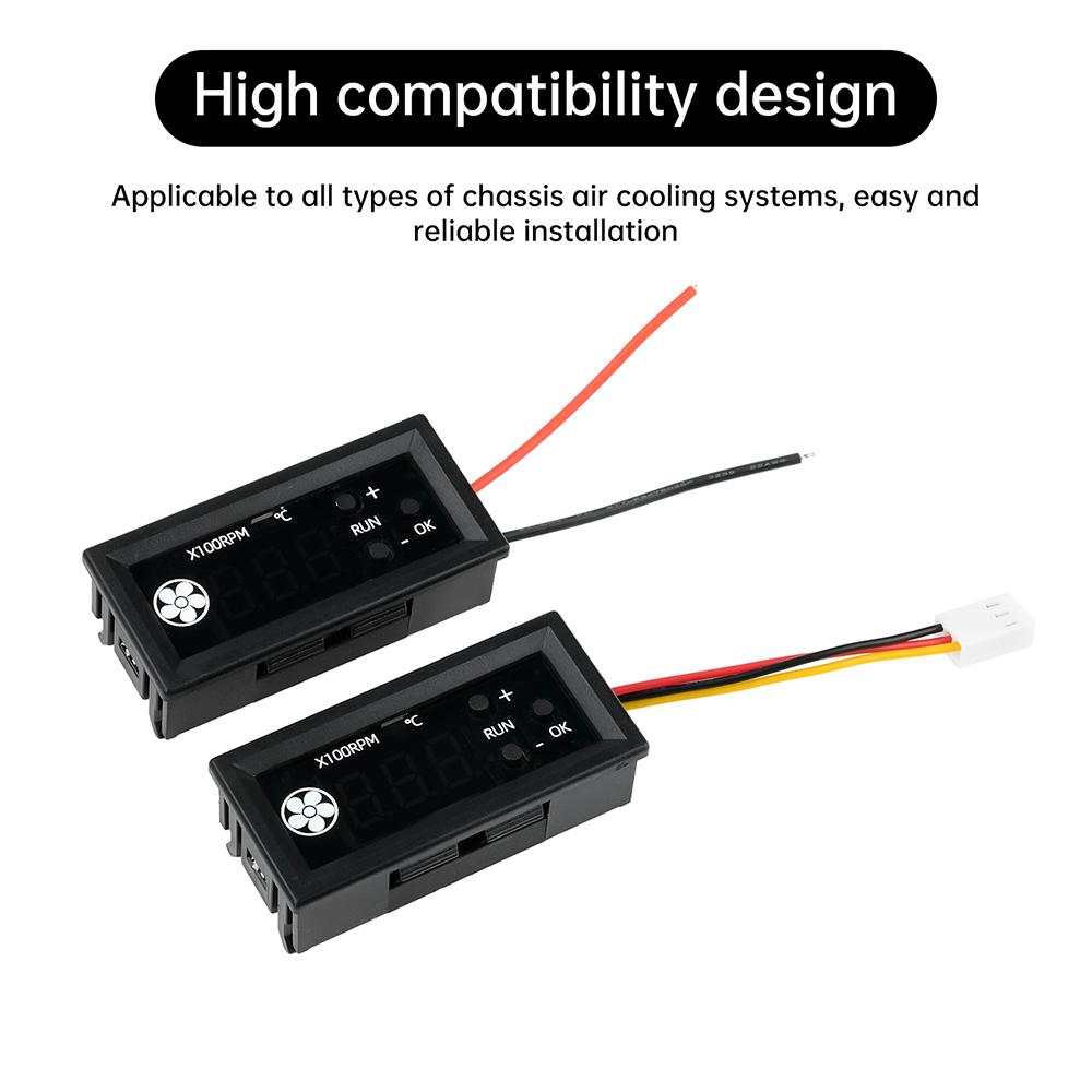 4 Wire PWM Fan Temperature Speed Controller 12V 3A Digital Display Temperature Speed Chassis Noise Reduction Low Controller