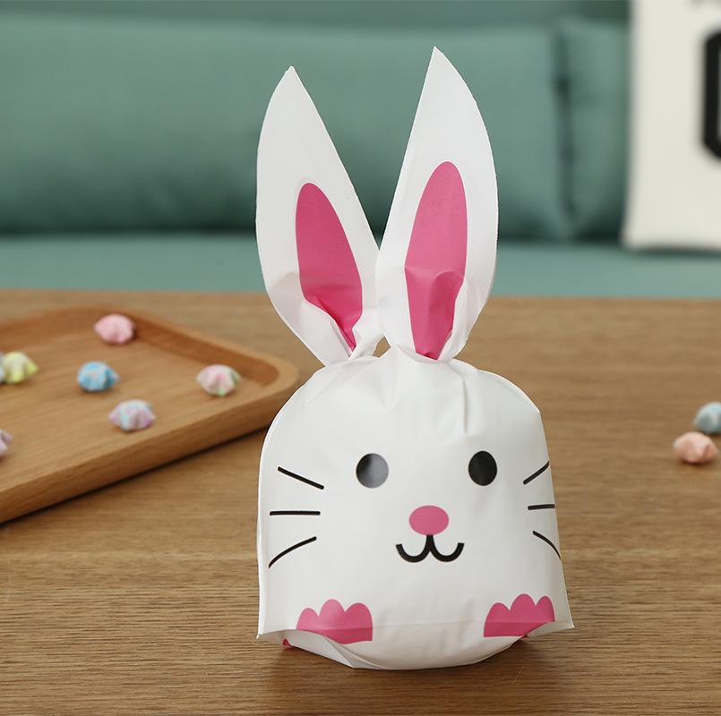 Cartoon Bunny Ears Candy Snack Bag for Kids - Children's Day Gift, Snowflake Crisp Cookies, Small Snacks, Baking Packaging