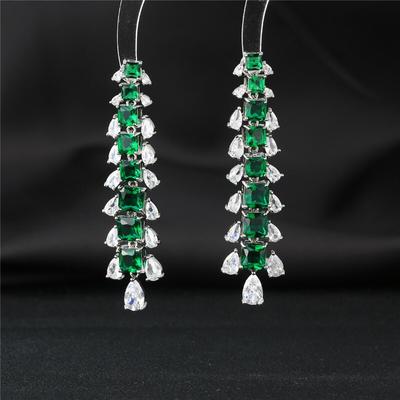 European and American Elegant Temperament Long CZ Dangle Earrings for Women 2022 Fashion Brand Jewelry Design Statement Eardrop