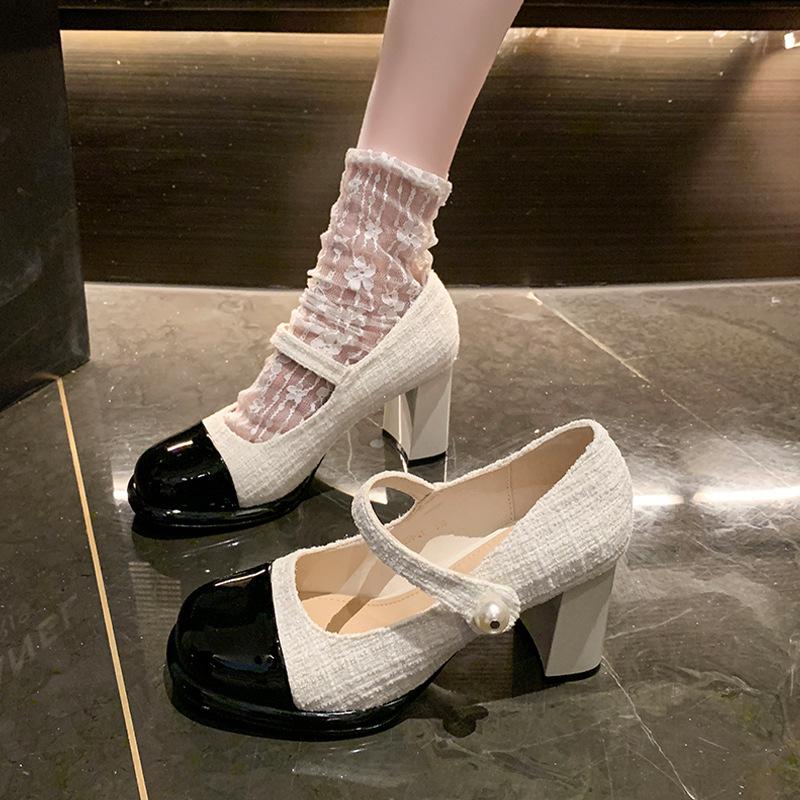 French Evening Wind Mary Jane Shoes Women's Spring and Autumn Xiaoxiangfeng Single Shoes 2025 New with Skirt Temperament High Heels