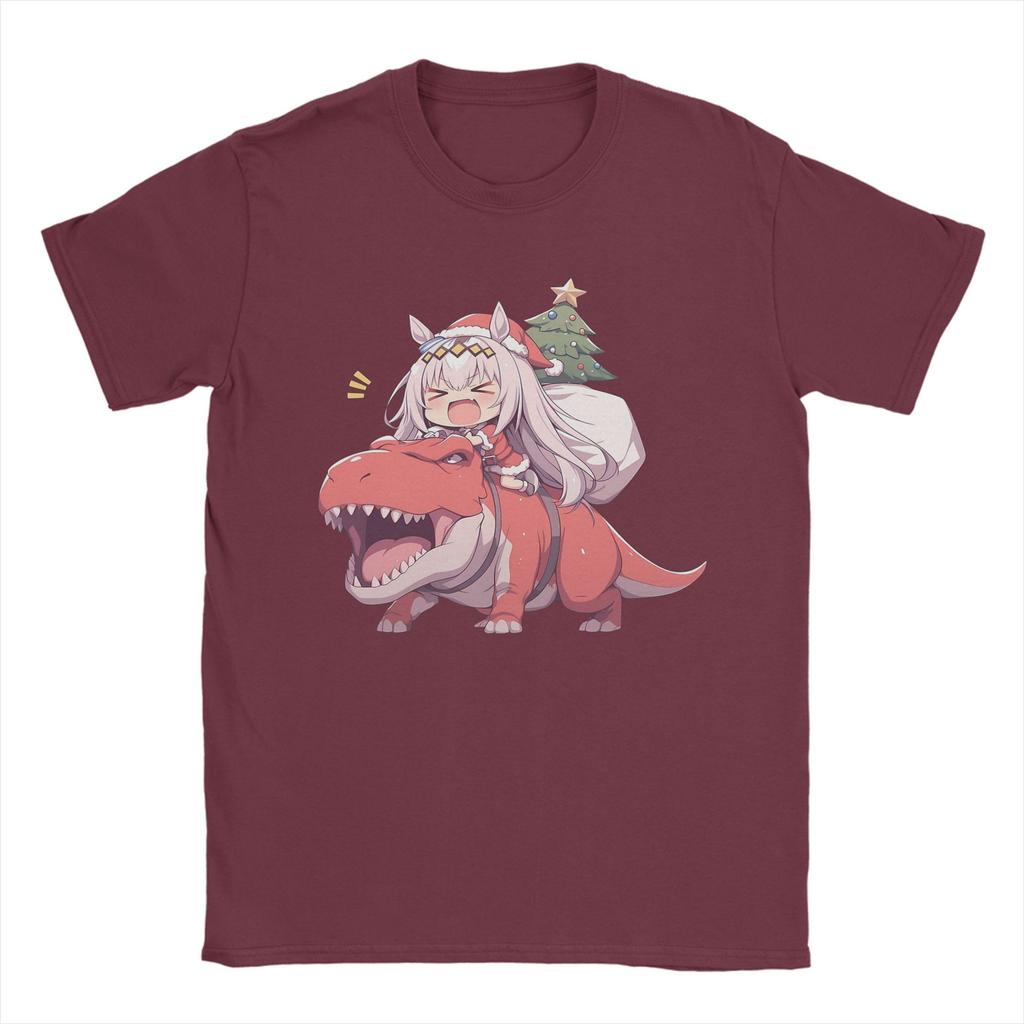 Oguri Cap Weihnachten Herren T-Shirts Uma Musume Pretty Derby Anime T-Shirts Kurzarm Rundhals T-Shirt 100% Baumwolle Kleidung