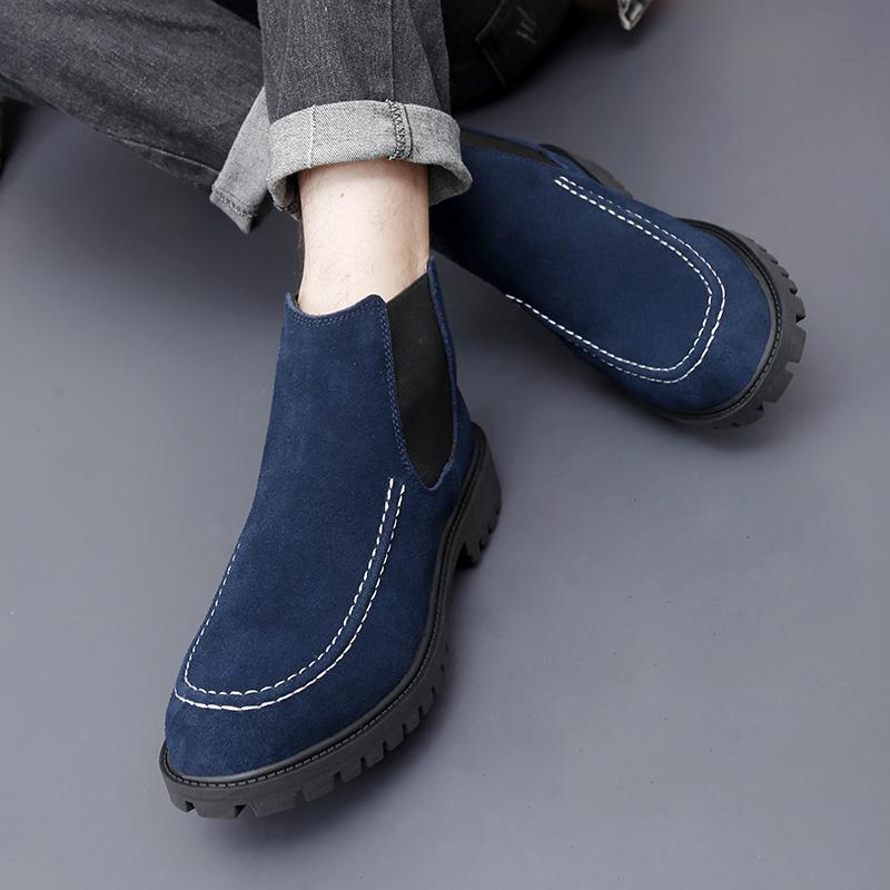 Fashion Boots Men PU Matte Leather European and American Business Fashion Chelsea Boots Size Outdoor Training Boots 37-47 Men Boots