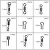 300pcs Carp Fishing Accessory Kit With Black Q-Style Swivel Long Arm Snap Bead Stopper Soft Tip Tube