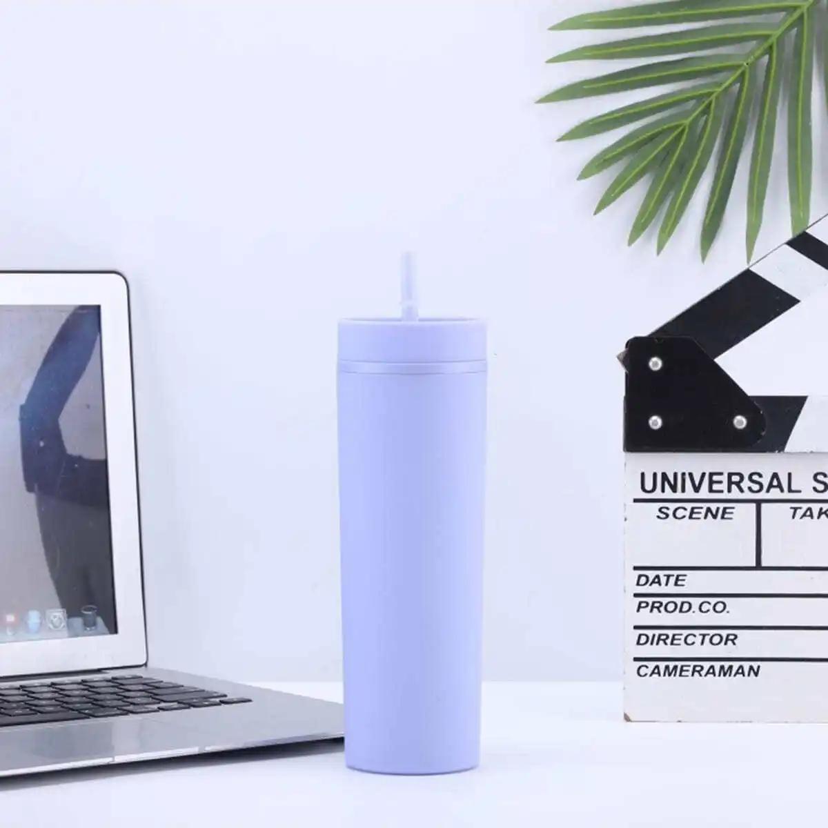 

1 шт. - стакан-трубочка с крышкой, посуда для напитков, бутылка для фруктового сока, двойной стенки, пластиковые стаканы, подарок для праздничной вечеринки 401-500ml фиолетовый