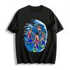 Summer Trendy Four Surfers Print Casual Short Sleeve T-Shirt Pure Cotton T-shirt