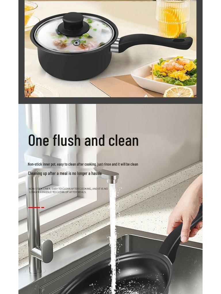 13-Piece Non-Stick Cookware Set: Soup Pot, Stew Pot, Frying Pan - Neutral Color