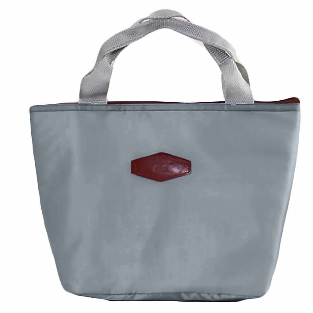 

Portable Thermal Insulated Cooler Lunch Box Travel Picnic Carry Tote Bag CH сірий