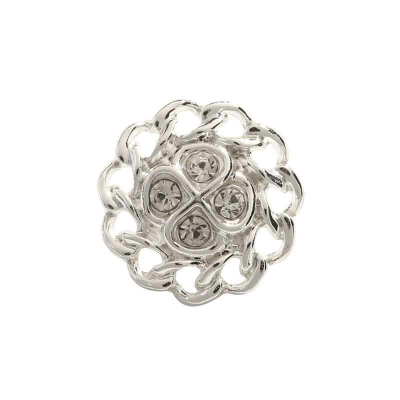 10Pcs Silver Button Women'S Clothes Jacket Fur Coat Diamond Decorative Metal Buttons High-End Button Accessories