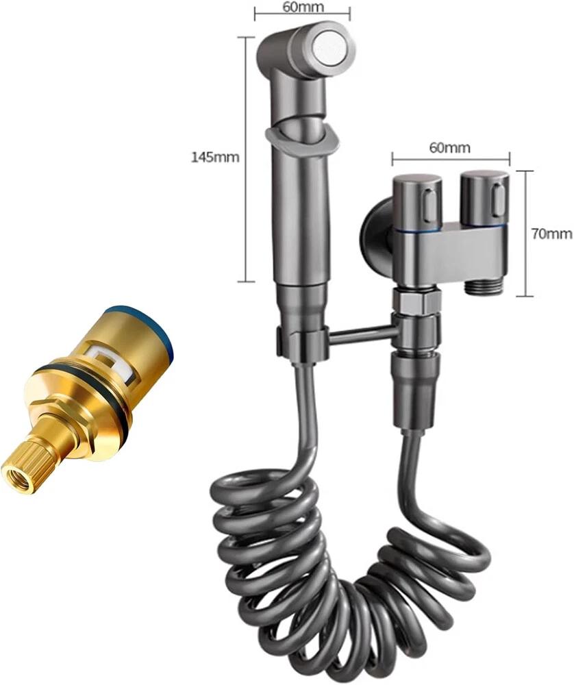Toilet Shattaf Adapter Hose Bidet Spray Stainless Steel Handheld Shower Bidet Spray Wash Anal Douche Portable Cleaning Nozzle