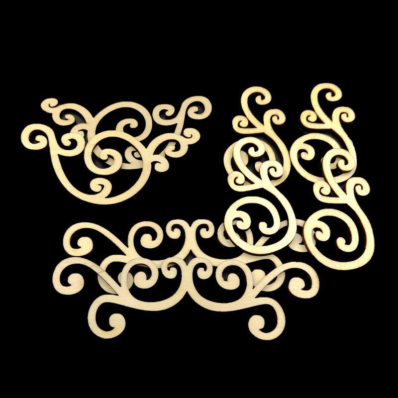 8-Pack Handmade Wood Leaf-Shaped Window Grille Stickers - Wedding & Home Decor