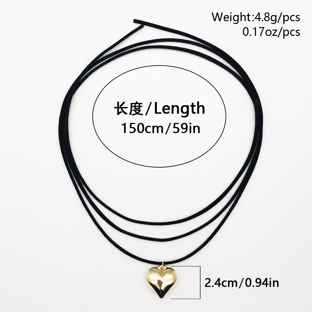 Item Jewelry Adjustable Fleece Rope Choker Women's Simple Personality Peach Heart Love Pendant Necklace