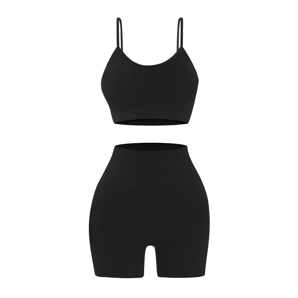 TK Sports Crop Top & High Waist Yoga Shorts Set