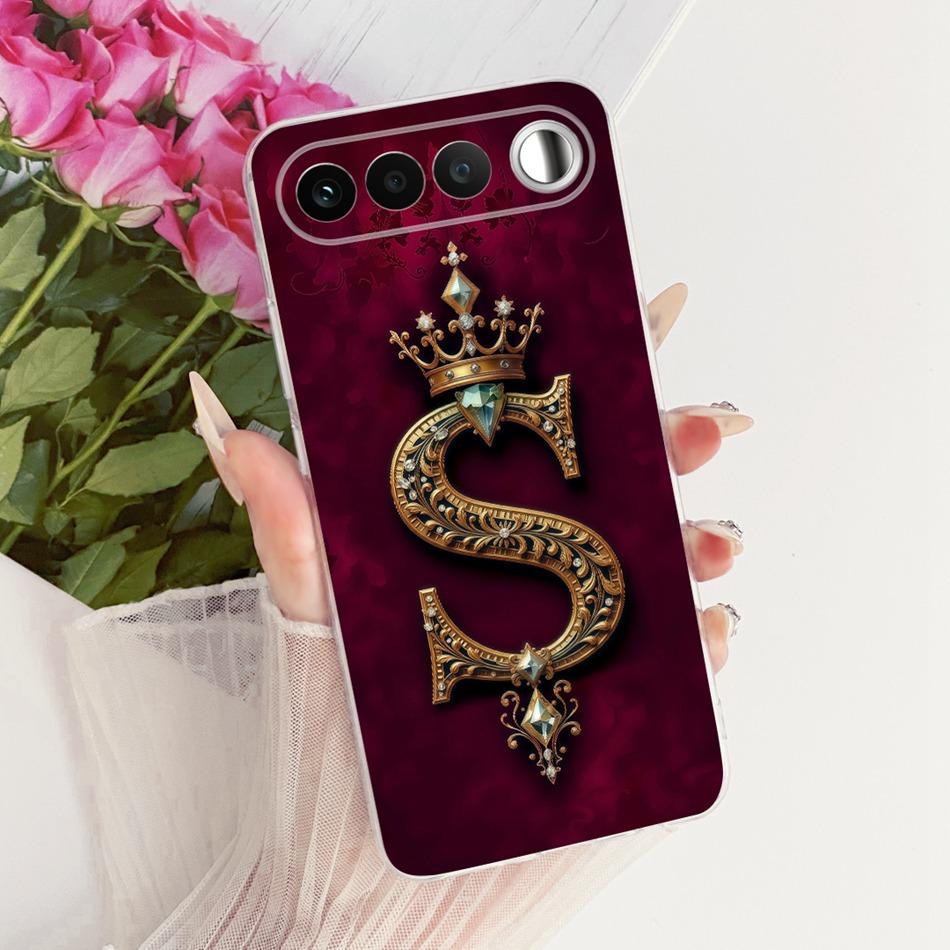 For Realme 16 RMX5171 2026 Royal Crown Initial Letter Couple Phone Case For Realme 16 5G Soft Silicone TPU Covers Bumpers