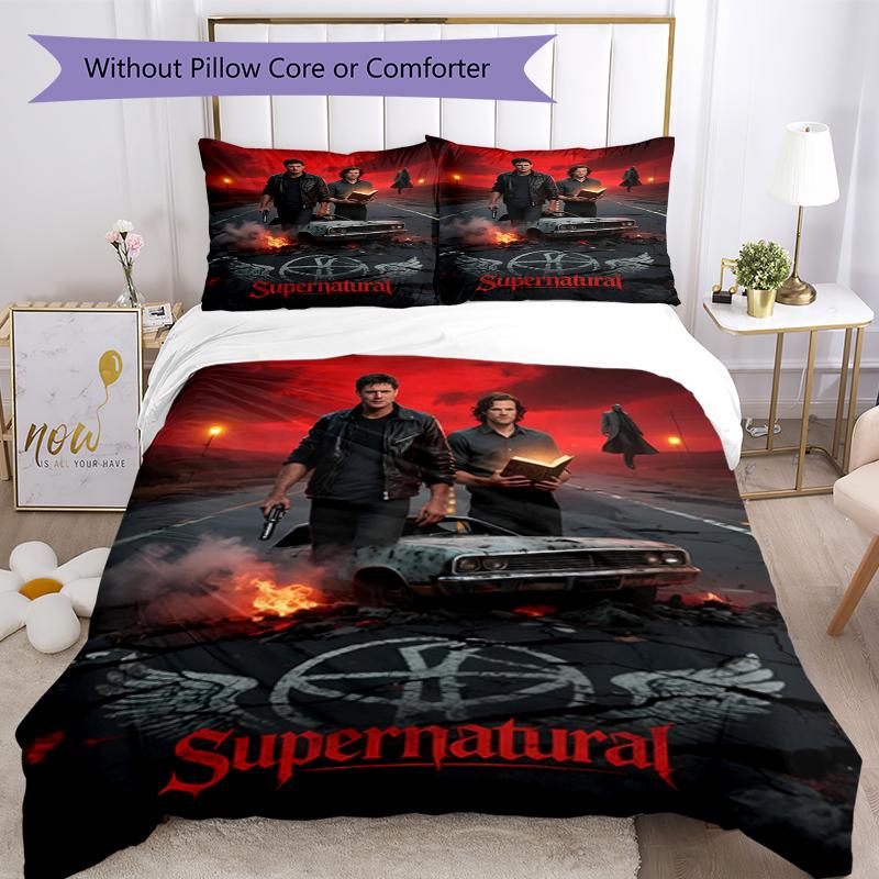 3pcs Supernatural Bedding Set Duvet Cover Closure Includes 1 Duvet Cover & 2 Pillowcases, Soft and Comfortable for All Seasons.