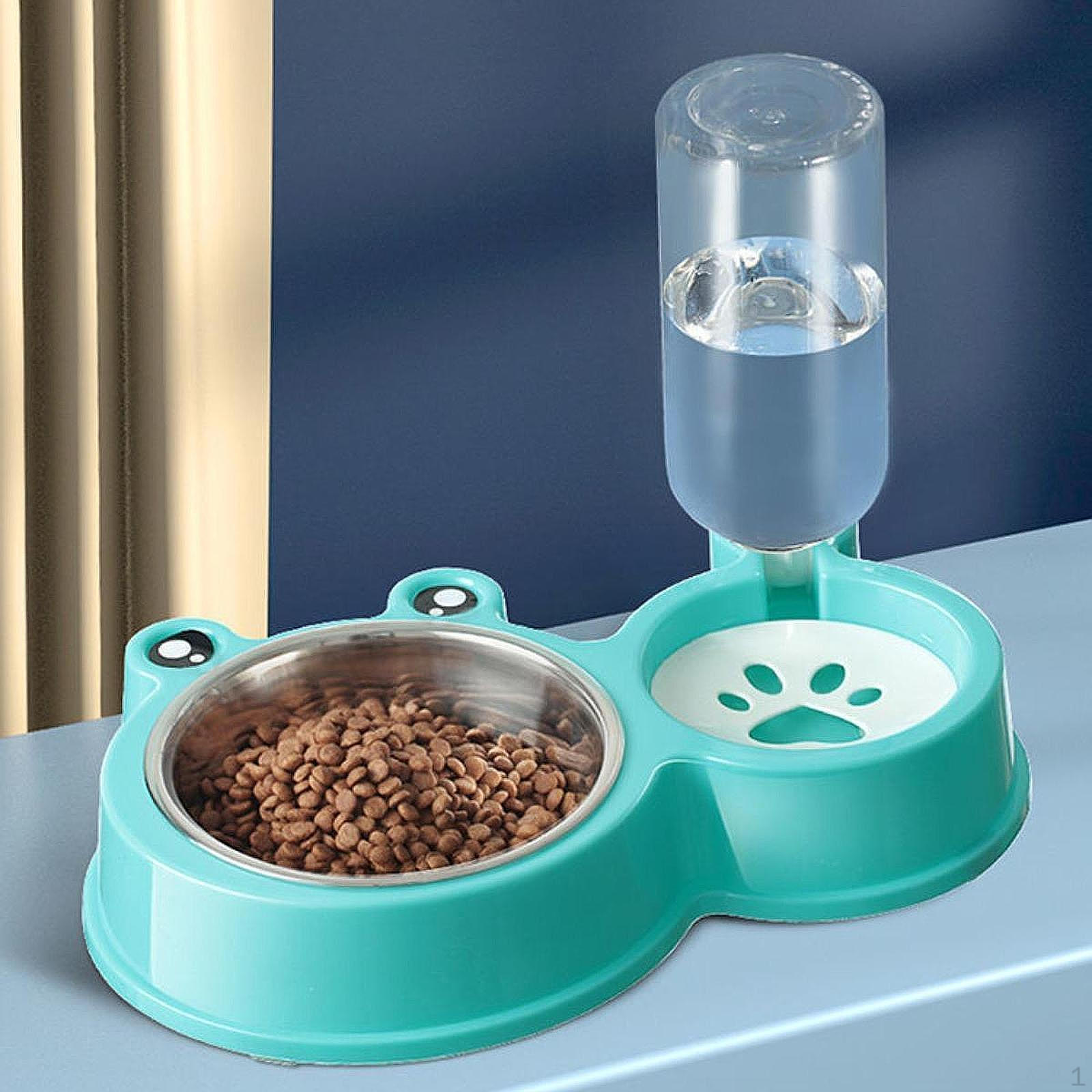 

Dog Cat Bowl Food Feeder and Waterer Kit Nonslip Bottom, for Small Medium Puppy Kitten, Pet Water синій