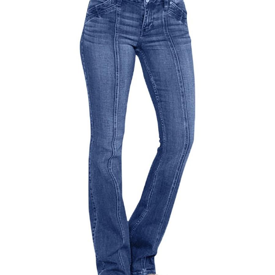 Damen Jeans Low-Rise Used Schlaghosen