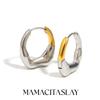 MamacitaSlay 316L Stainless Steel Double Color Irregular Hoop Earrings Party Waterproof Jewelry Women's 18K Gold Plated Earrings