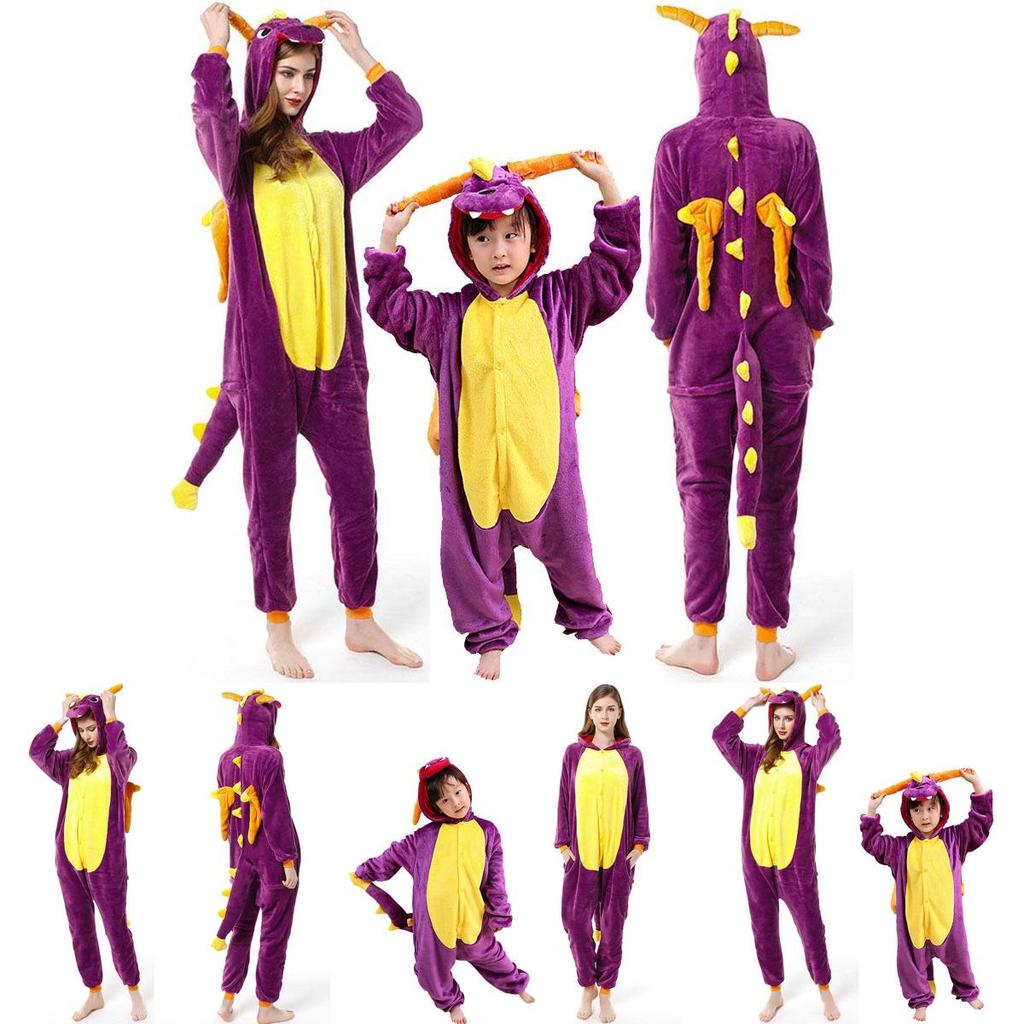 Cozy Purple Dragon Unisex Adult Animal Onesie Pajamas For Ultimate Comfort