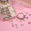66Pcs Acrylic European Large Hole Beads Handmade Diy Jewelry Making Kit Diy Beaded Bracelet Set With Storage Box For Girls Gift