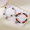 Halloween Heart Magnetic Cobweb Spider Pendant Glass Beaded Bracelets For Women Men Couple BFF Bangle Friendship Jewelry Gift