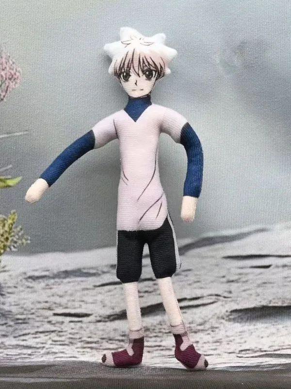 Anime Hunter Killua Zoldyck Cosplay Plüschpuppe Stoffpuppen Niedliche Plüschtiere Zimmerdekoration Abstrakter Drahtgelenk Verdrehbar Geschenke