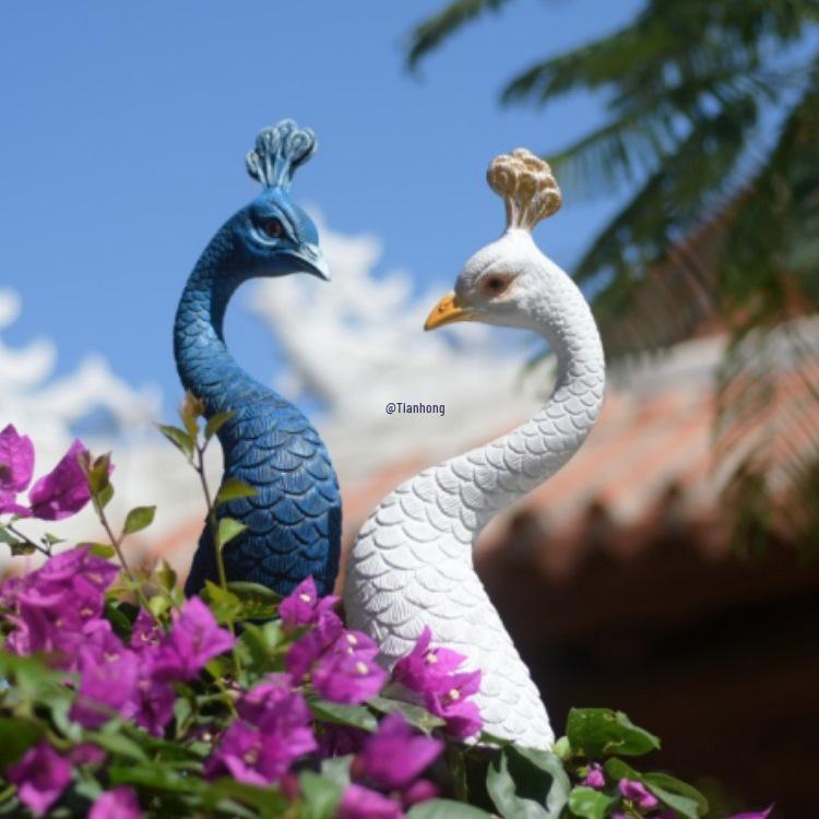 Europäischer Stil Pfauenzweig Ornament für Sukkulententöpfe und Außengartendekor