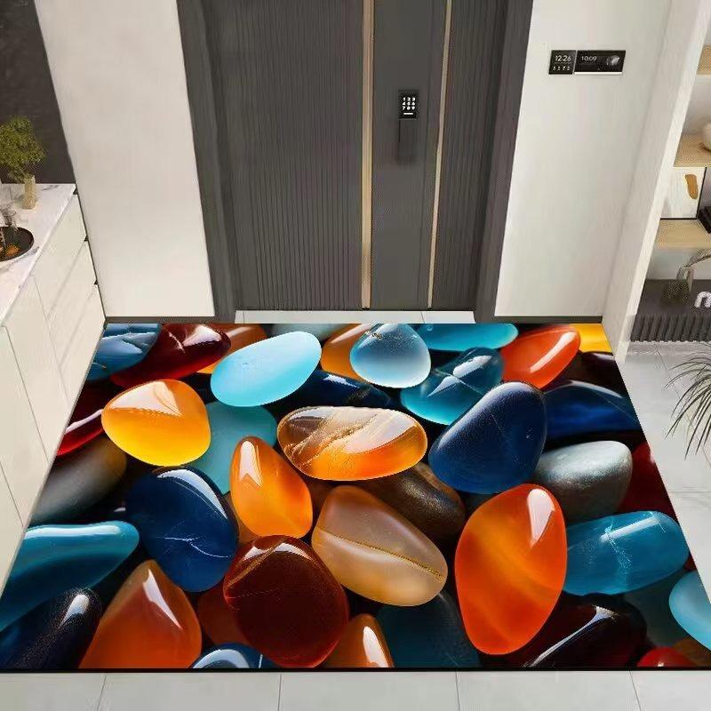 3D Kiesel Badezimmer Bodenmatte Rutschfest Schnelltrocknend Fußmatte Pflegeleicht Türvorleger