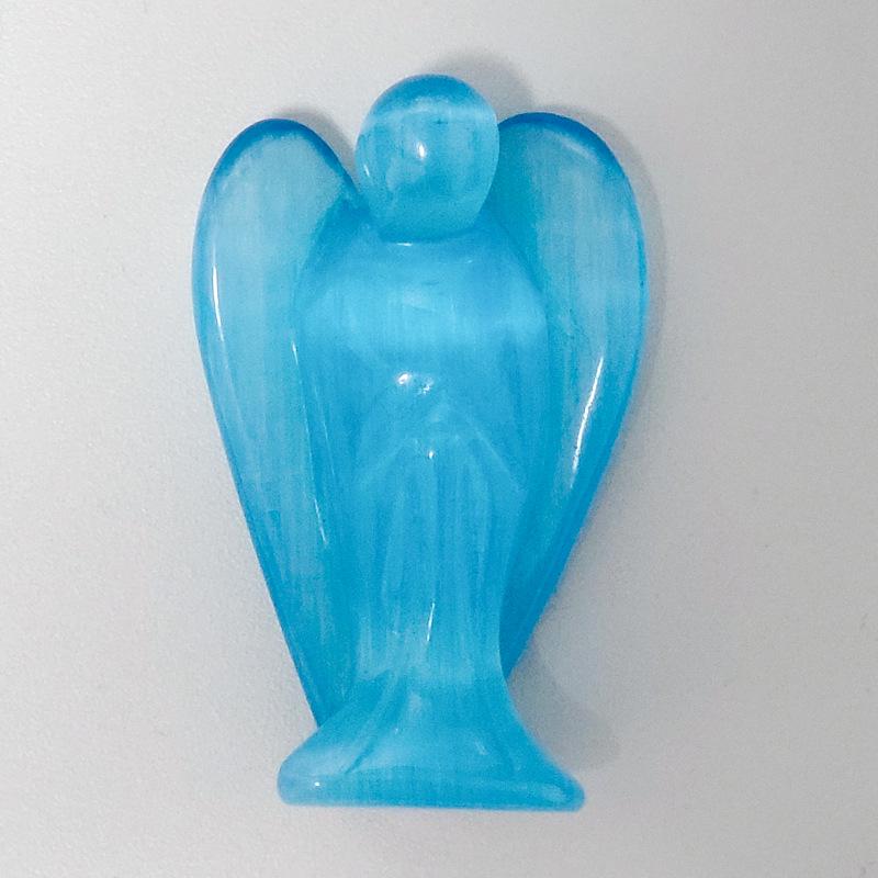 Rose Quartz and Jade Angel Carvings - Semi-Precious Crystal Home Decor