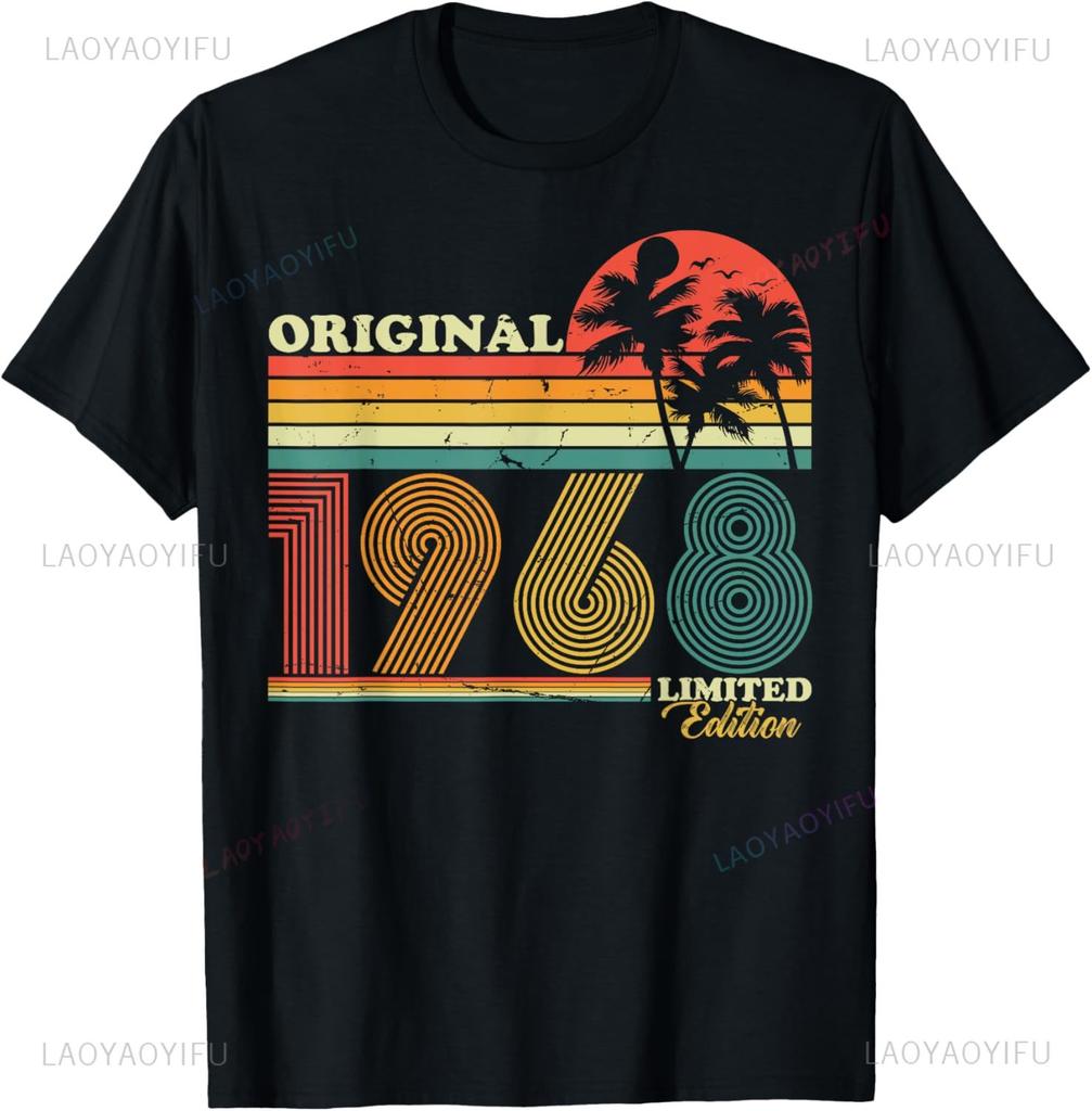 Vintage 1968 Limited Edition 57th Birthday Gifts 57 Year Old T-Shirt Graphic T Shirts Casual Mens Clothing Camiseta Hombre