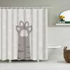 Puppy Cat Cute Cartoon Shower Curtains Washable Fabric Polyester For Bathtub Art Bathroom Decor Partition With Hooks Waterproof
