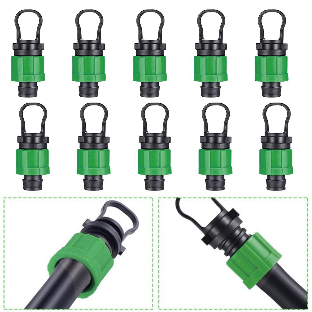 10 Count Drip Irrigation End Cap Fitting Designed for 16mm Drip Tape and 1/2 Inch Tubing For Without Glue or Tools