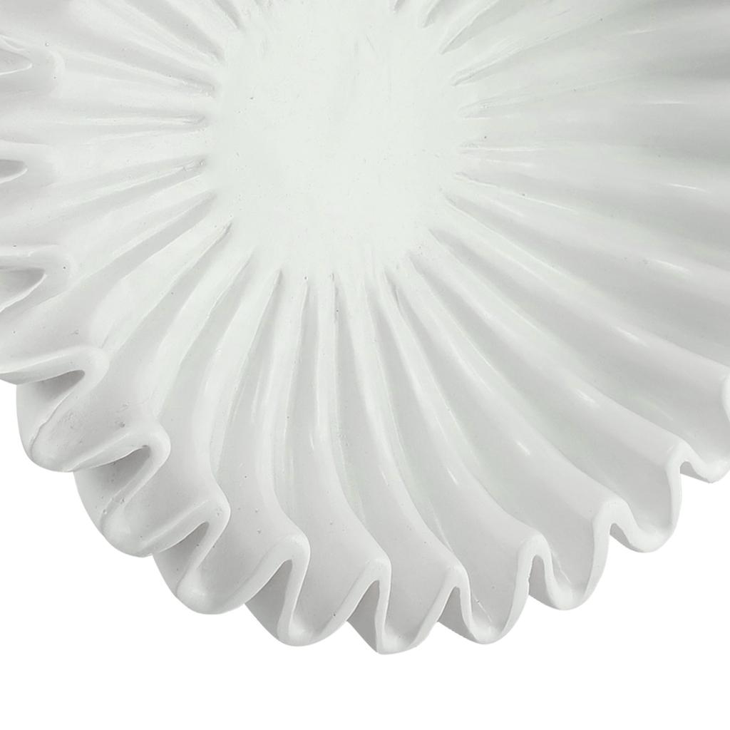 Dekorative Schale Obstschale Wohnraum Glatt Weiß Rillen Strukturell Robust Zeitloses Design Einzigartiges Kunstwerk