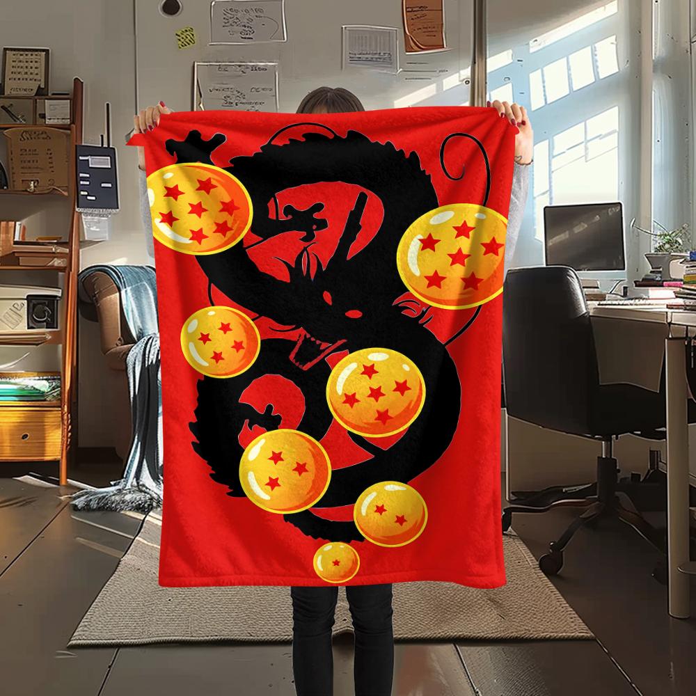 Coperta in Flanella con Stampa Personaggi Dragon Ball, Alta qualità Confortevole per Tutte le Stagioni, Arredamento per la Casa, Calore e Comfort, Perfetta per Regali di Natale