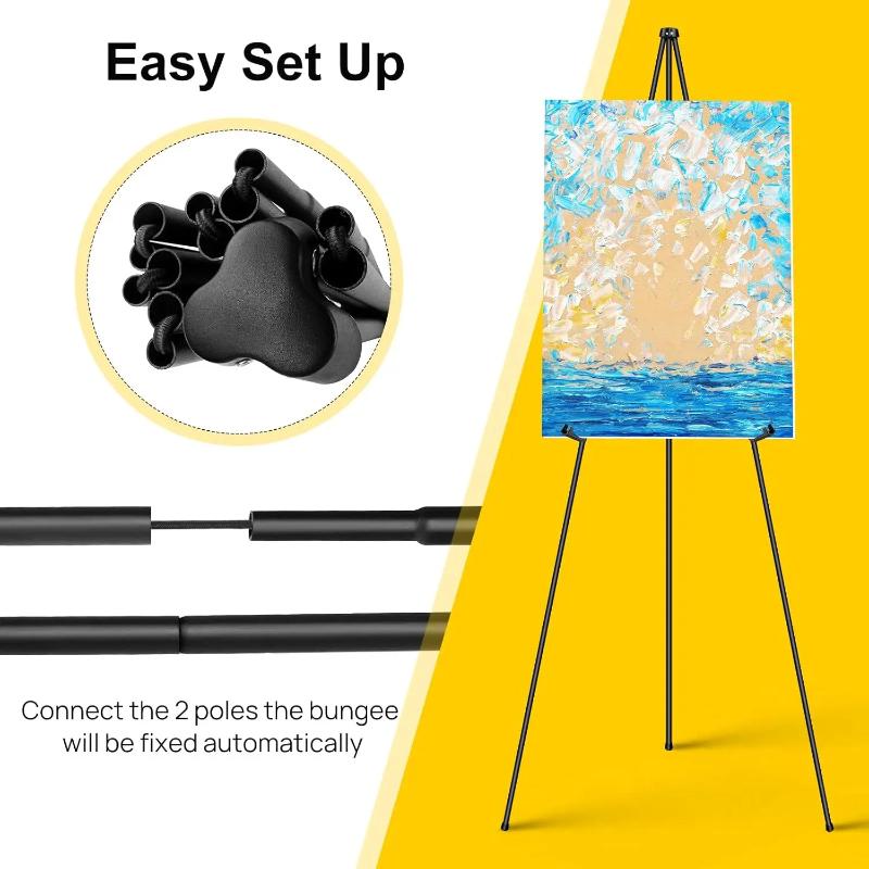New Portable Easel Stand for Wedding Sign Painting Display Folding Adjustable Metal Artist Tripod Easel with Bag