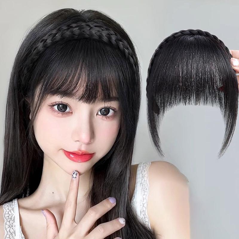 Wig Headband Air Bangs Natural Invisible Straight Bangs Seamless Natural Forehead Fake Bangs Hairstyle Tools