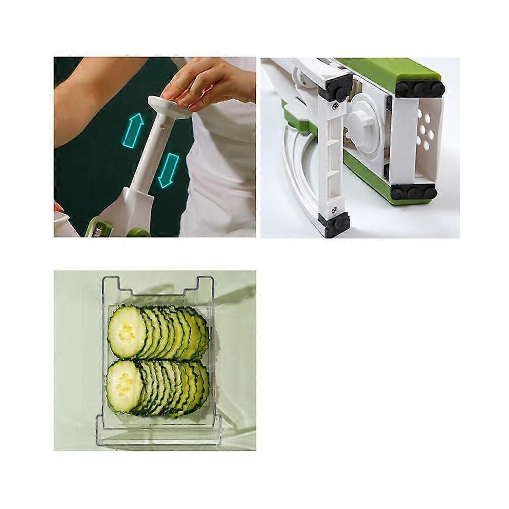 Multifunction Vegetable Cutter, Steel Blade Kitchen Gadget, Potato Slicer Fruit Peeler, Dicing Blades Grater Chopper for Carrot Cheese