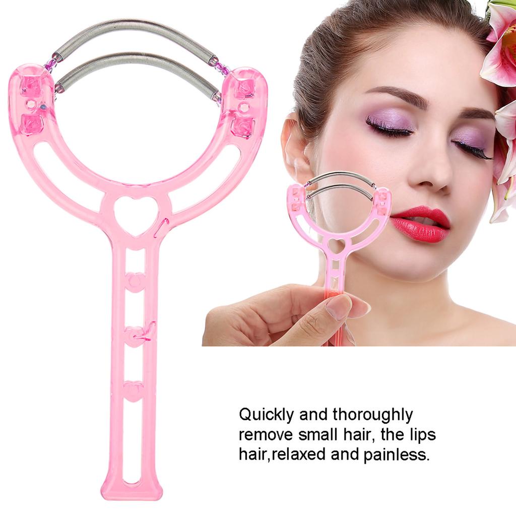 Portable Face Lips Hair Epilator Removal Plastic Spring Device Buty Tool (Green)