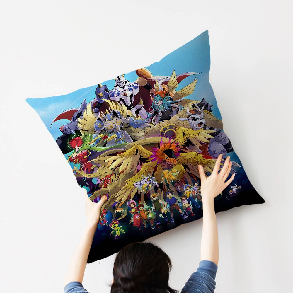 Anime D-Digimon A-Adventure Cushion Cover Inches Farmhouse Decor Home Throw Pillow Covers For Couch Decorations