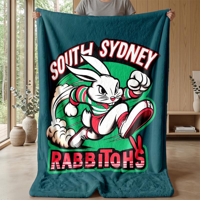 Coperta in Pile Flannel South Sydney Rabbitohs Coperta Calda e Accogliente per Divano Letto Viaggio Uso in Tutte le Stagioni