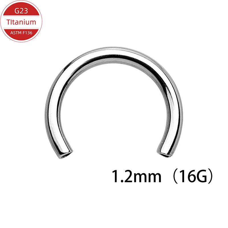 F136 Титановый сплав C-образное Подкова Кольцо для губ, Серьга-гвоздик и Пирсинг носа Украшения для тела 8mm