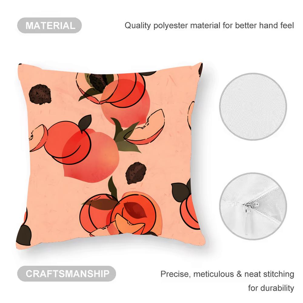 Peach Cushion Cover Anti-dustmite Pillowcase Invisible zipper silky short plush Sofa cushion cover