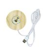 Runder USB Holz Lichtsockel Massivholz Gummi Holz LED Licht Ausstellungsständer Lampenhalter Lampensockel Kunst Ornament Lichtsockel