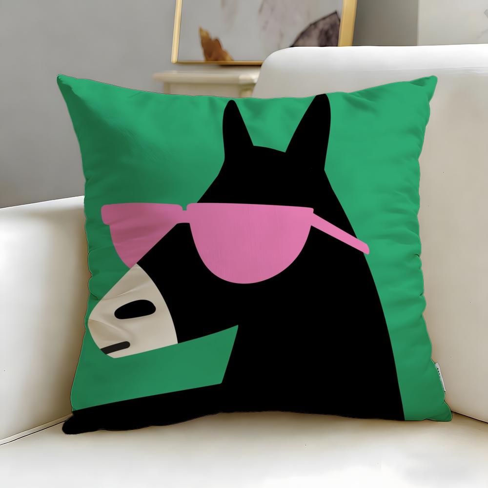 Classic Theme Cartoon Animal Cushion Cover Soft & Easy-Wash Pillow Case – Versatile for Couch, Bed, Travel and Office