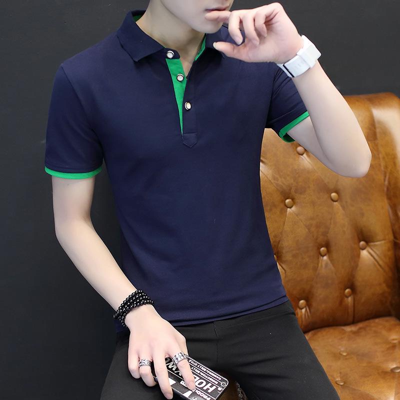 Men's POLO Shirt Pure Cotton Casual Slim Fit Short Sleeved T-shirt Bottom Top for Men