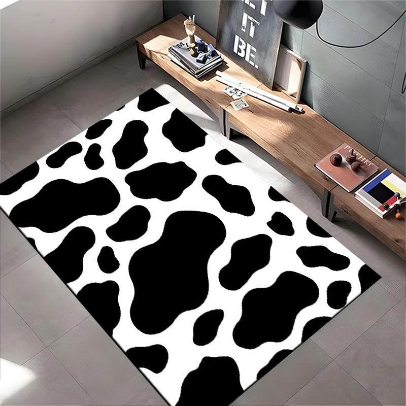 Cow Print Black White Carpet Suitable As a Non-slip Mat for the Living Room or Bedroom Sofa