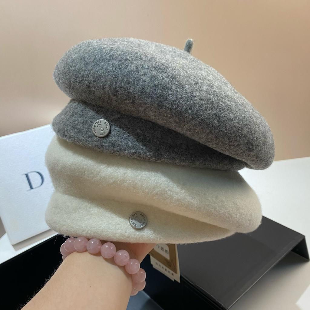 Warm Sun In Winter~ Japanese Sweet Retro Wool Beret High Quality Designer Irregular Painter Hat
