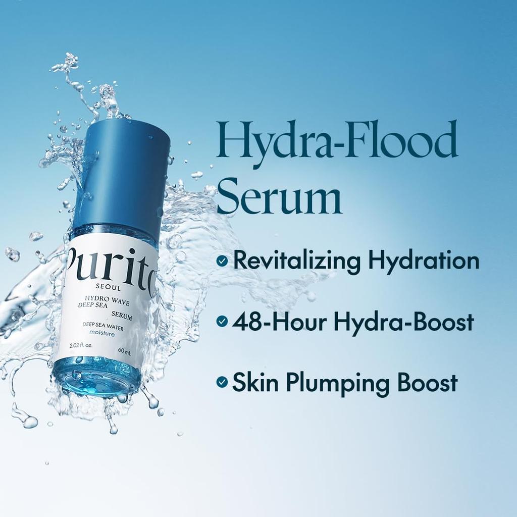 PURITO Deep Sea Beauty Serum  66% Deep Sea Water + Marine Complex + Snow Mushroom  Facial Serum  Hydrates and Plumps Skin  Lightweight & Non-Greasy