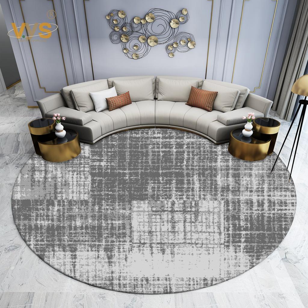 Modern Style Carpets for Living Room Light Luxury Bedroom Decor Round Carpet Thicken Plush Lounge Rug Fluffy Soft Floor Grey Mat