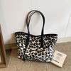 Elegant Black And Coffee Leopard Print Tote Bag For Women Ideal For Casual Outings And Work