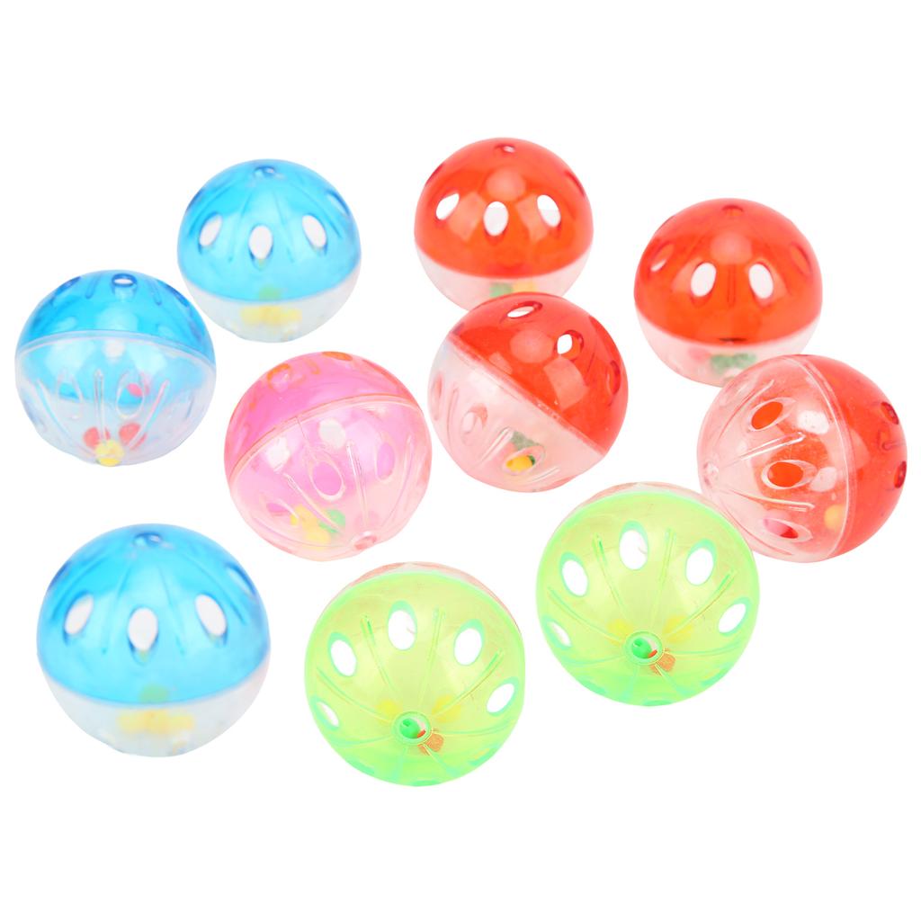 10pcs Bird Toys Ball Colorful Plastic Bird Jingle Balls Cage Accessories for Chewing Training Biting